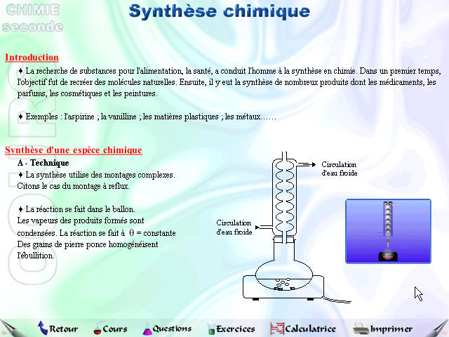 4  SYNTHESE CHIMIQUE  Cours  Questions  Exercices